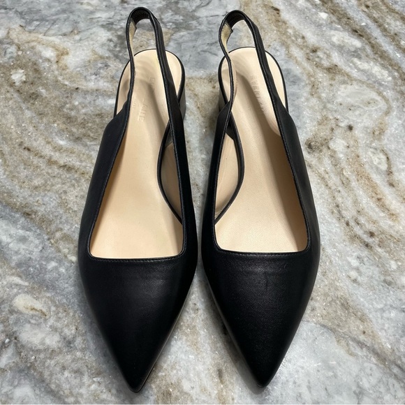Everlane The Editor Slingback Heel Black Leather Size 10 - Picture 8 of 9
